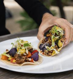 Two tacos on a plate