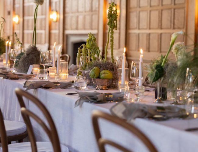 group dining and catering table scene