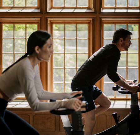 A couple cycling