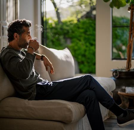 man having coffee