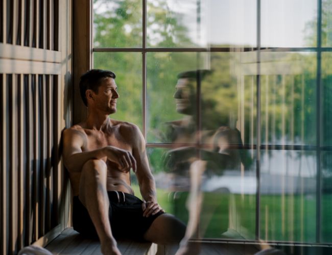 man in spa